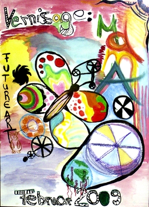 Plakat f&uuml;r die Vernissage in der Schule